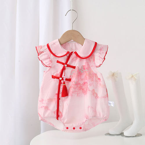 女宝宝夏季无袖连体衣