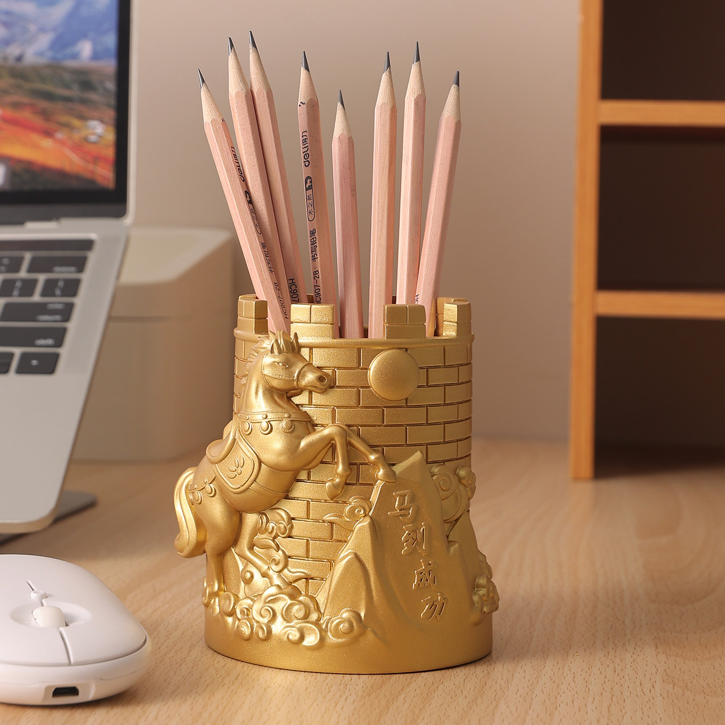 创意马到成功笔筒摆件办公室桌面高级感小众装饰实用生日礼物女生,家居饰品,装饰摆件,淘宝优惠券,粉丝福利购,淘宝优惠卷
