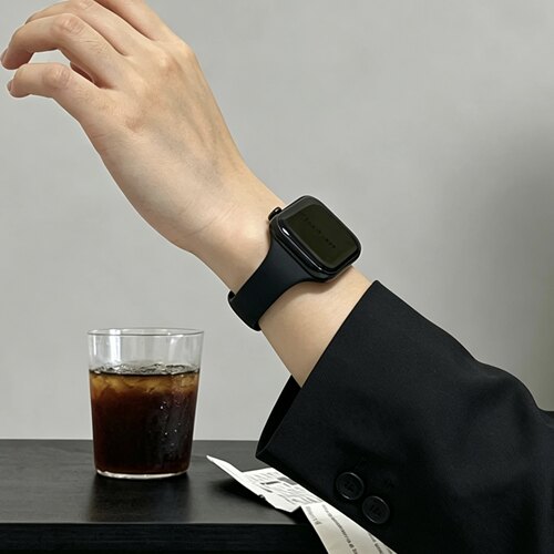 适用苹果手表液态硅胶肤感表带