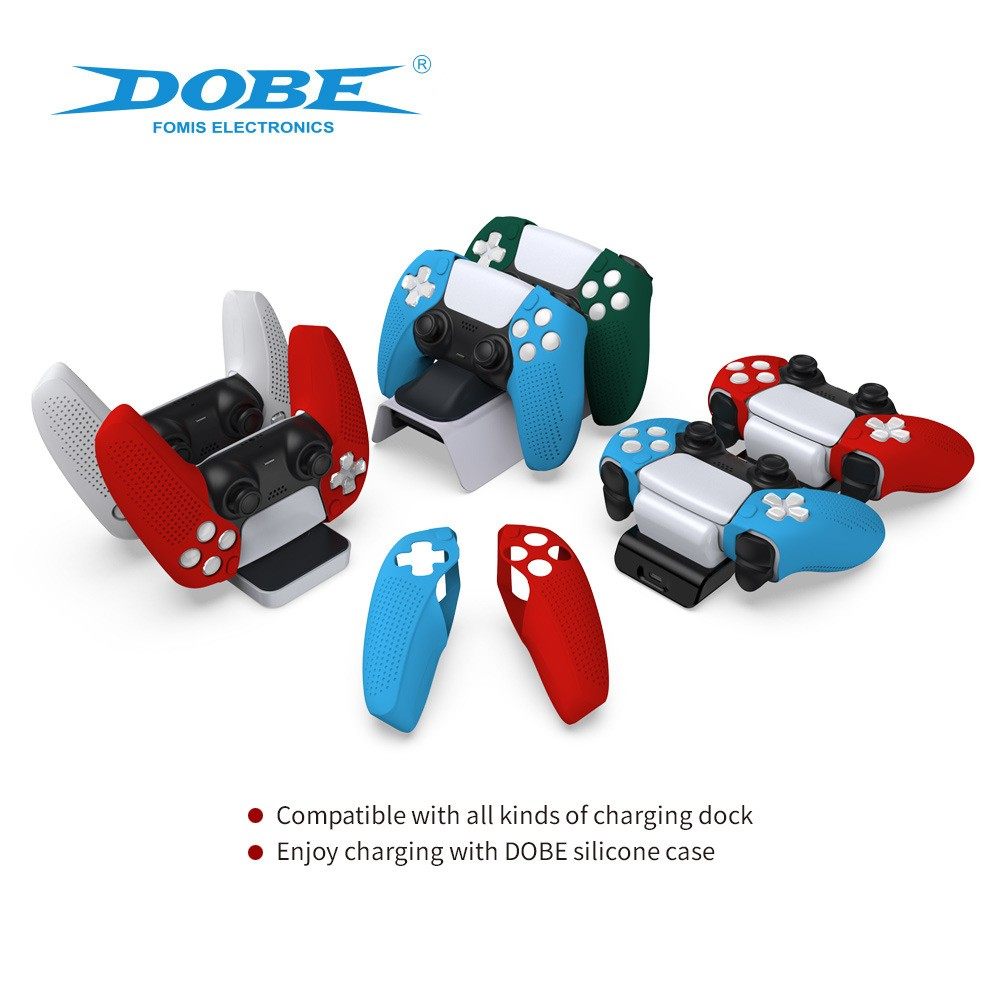 DOBE PS5手柄硅胶套， PS5分体式手柄硅胶套  可插进座充保护套