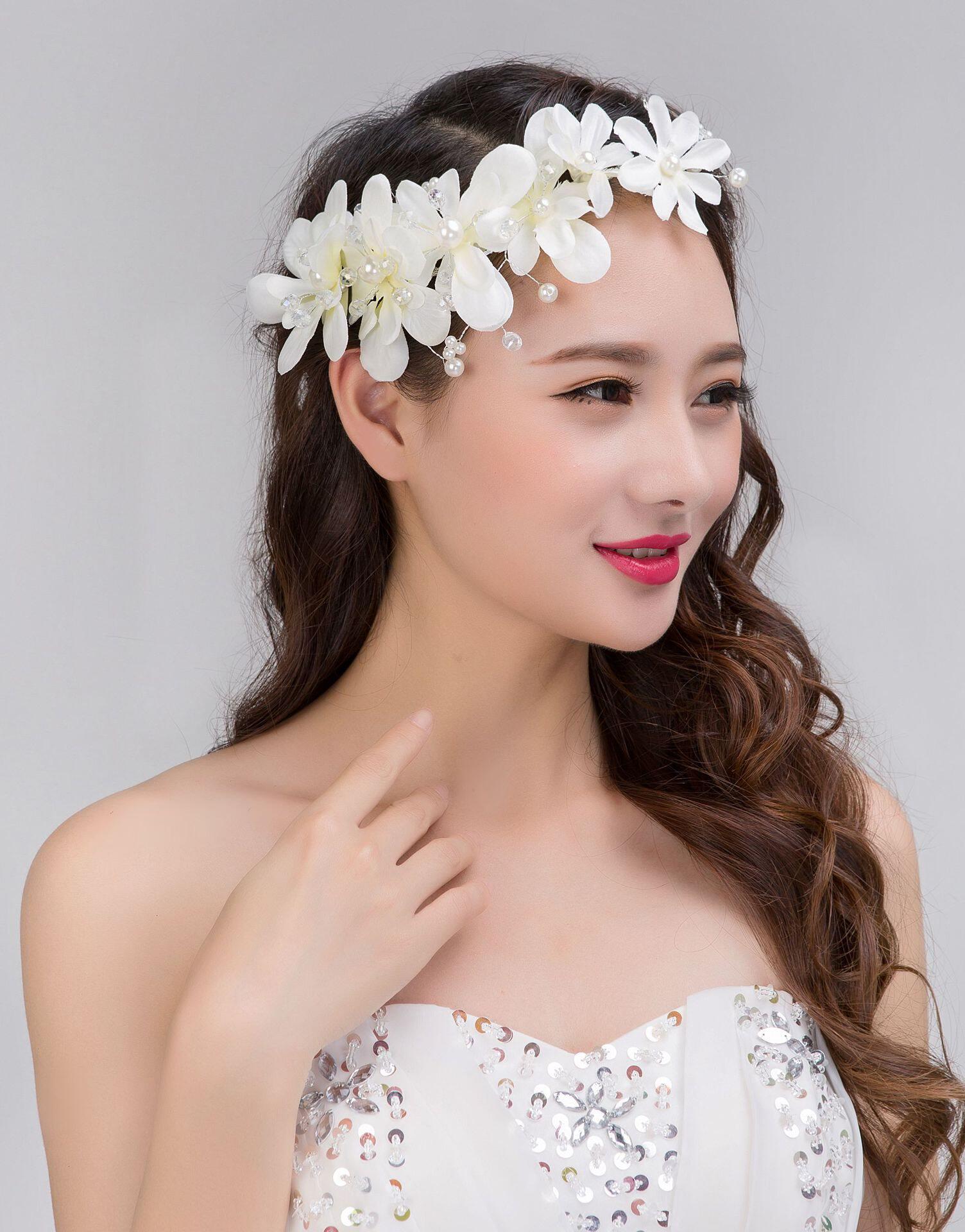 Korean version of pearl bride headwear wholesale white redin the Accessories/Leather belt/Hat/Muffler , Wedding dress accessories , Bridal headdress  category - from Buy2taobao.com to provide professional Taobao agent buy service