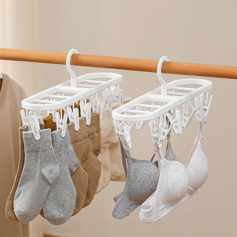 多夹子可折叠旋转裤袜架