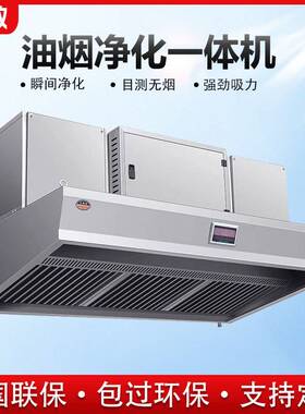 油烟净化一体机商用饭店厨房烟罩餐饮无烟低空排放净化器油烟机