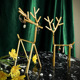 创意家居桌面耳环项链收纳展示架 北欧简约铁艺几何小鹿首饰架
