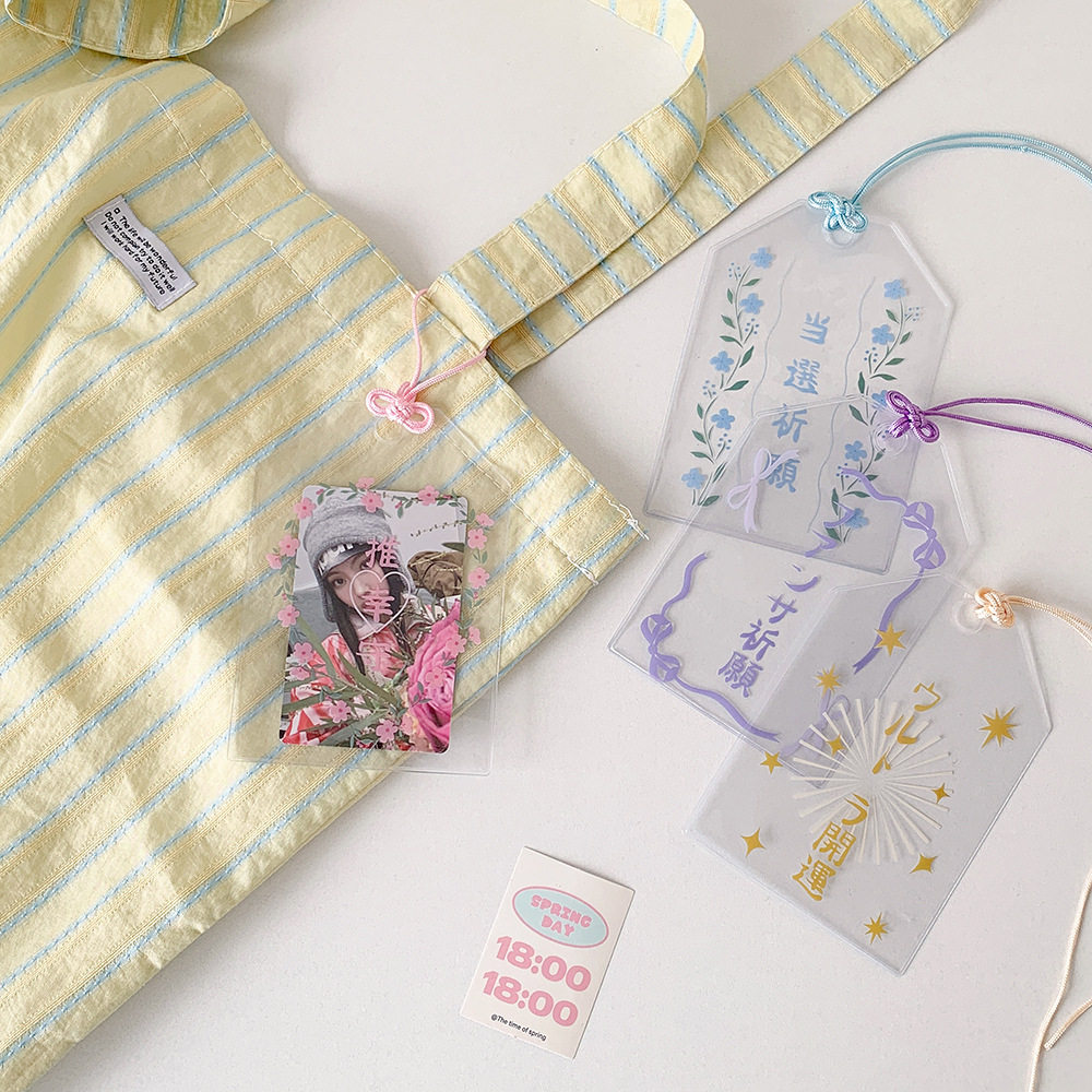 夏日少女PVC透明御守3寸卡套追星小卡卡包65mm吧唧展示挂件卡套