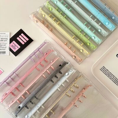 A5加大闪晶PVC活页壳6孔彩夹活页本3寸6寸咕卡本小卡收纳册