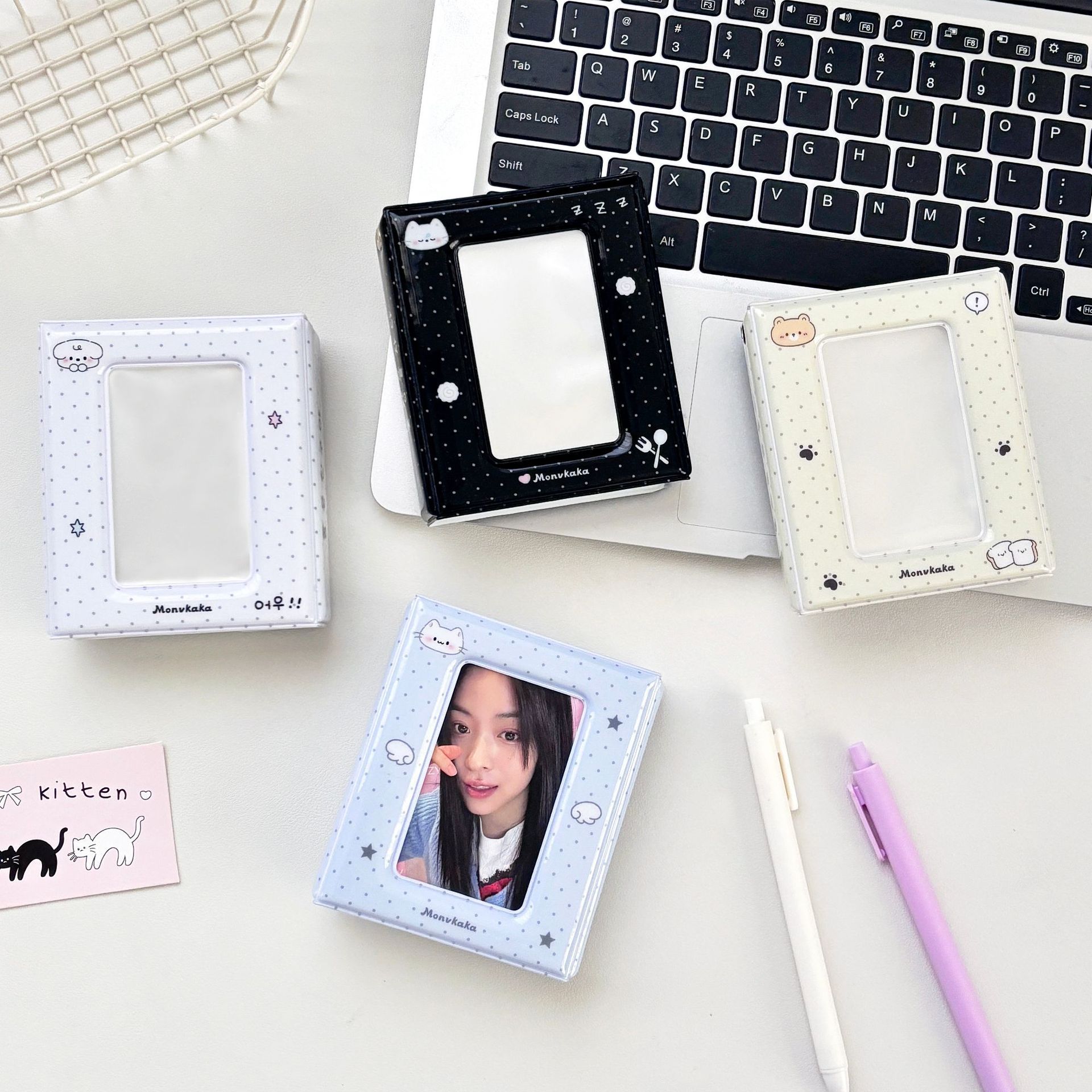 原创可爱波点动物信封卡包一宫格卡册小卡收纳册拍立得相册