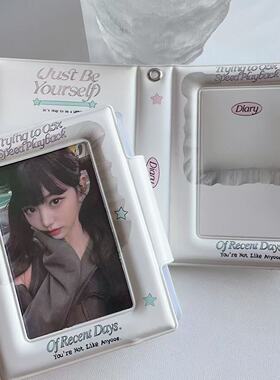 ins风可爱无属性灰色系卡包韩系3寸一宫格拍立得小卡收纳卡册