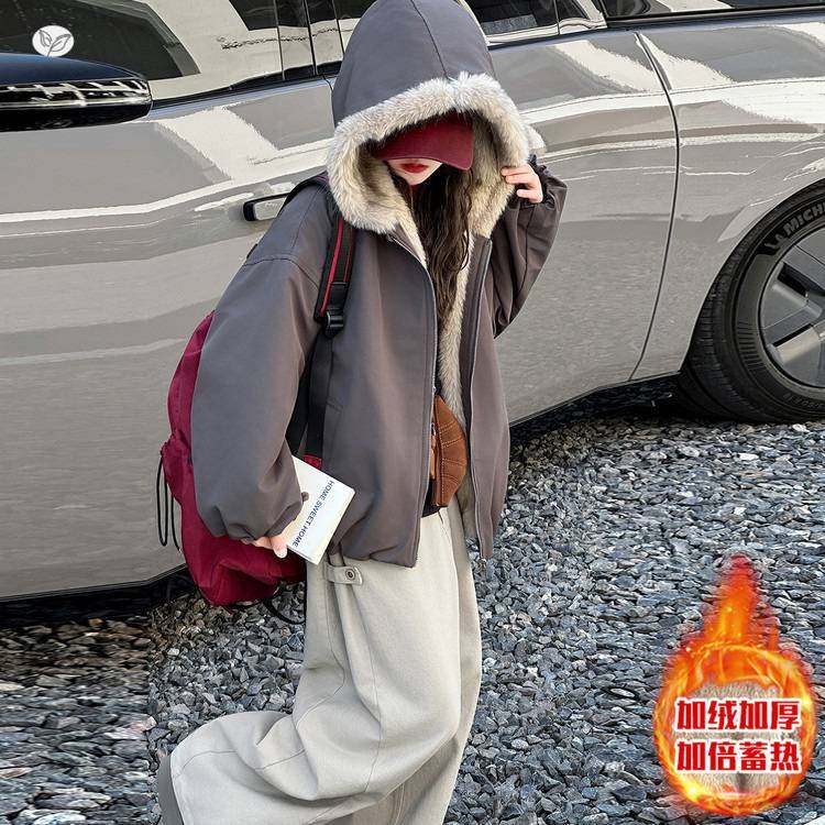 官方正品女童2025年冬季新款两面穿加厚皮草外套女大童洋气宽松保