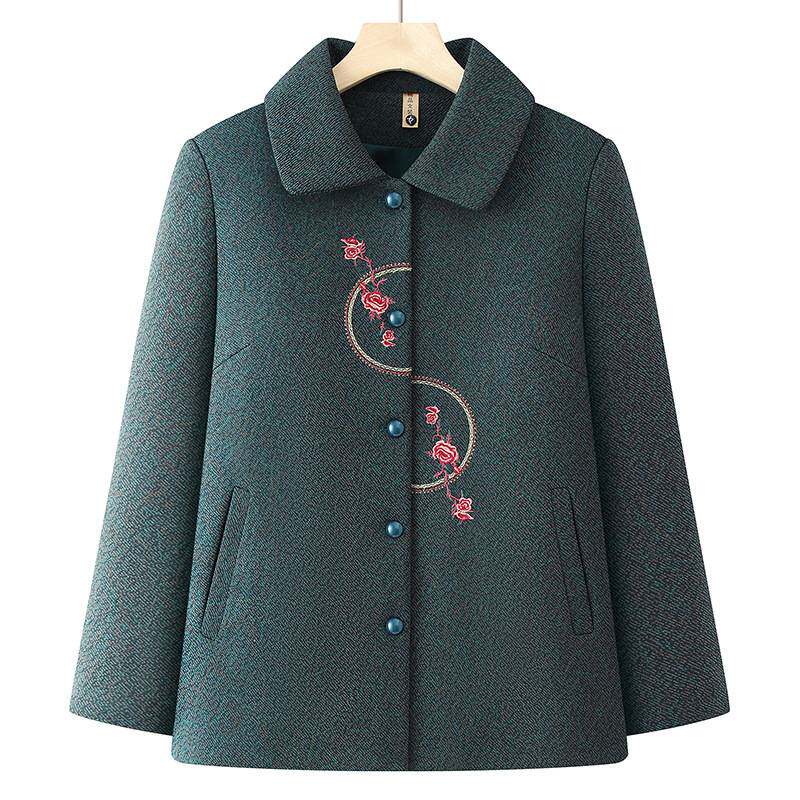 官方正品中老年人外套奶奶新款秋装衣服老太太翻领妈妈老人春秋上