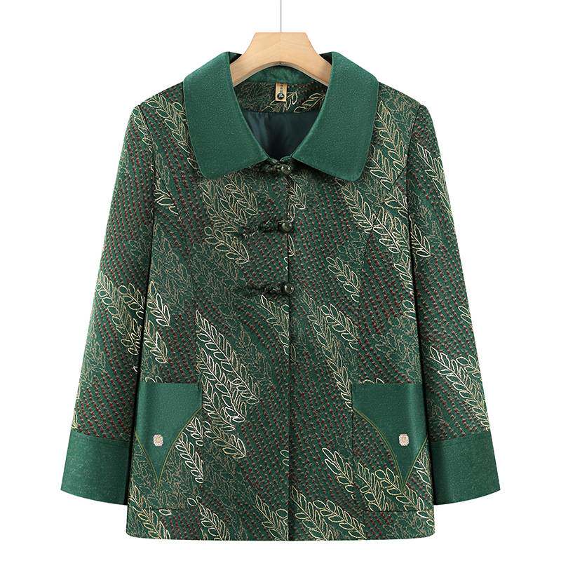 官方正品奶奶装春秋外套中老年人秋装女上衣老人衣服妈妈宽松大码