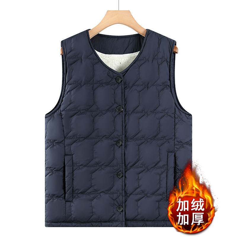 官方正品中老年人秋冬装加绒加厚马甲保暖背心冬季男装新款宽松加