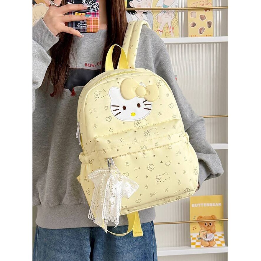 官方正品夏日款琉冰浅蓝蕾丝蝴蝶结猫书包奶fufu可爱小仙女逛街旅