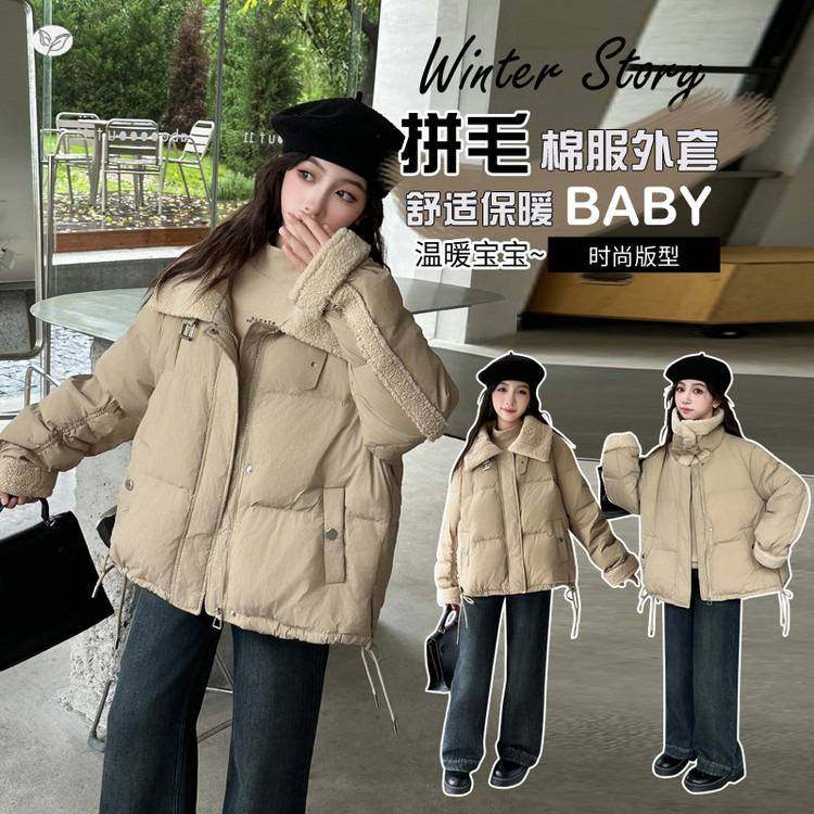 官方正品女童2025年冬季新款中长款棉衣棉服韩版冬季抽绳儿童连帽