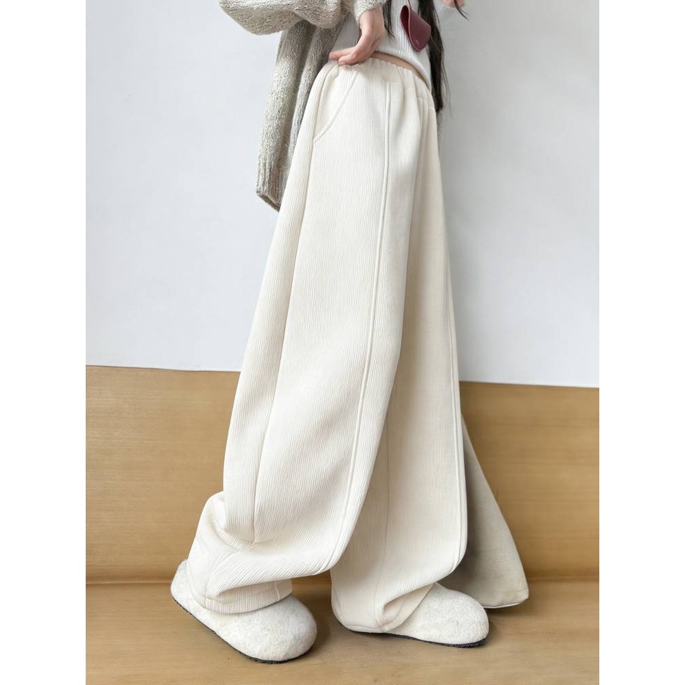 官方正品女童加绒休闲裤冬装2025新款洋气时髦中大童女休闲宽松阔