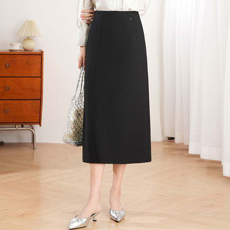 官方正品时尚半身裙女2026春季新款裙子开叉直筒半裙中长款西装职