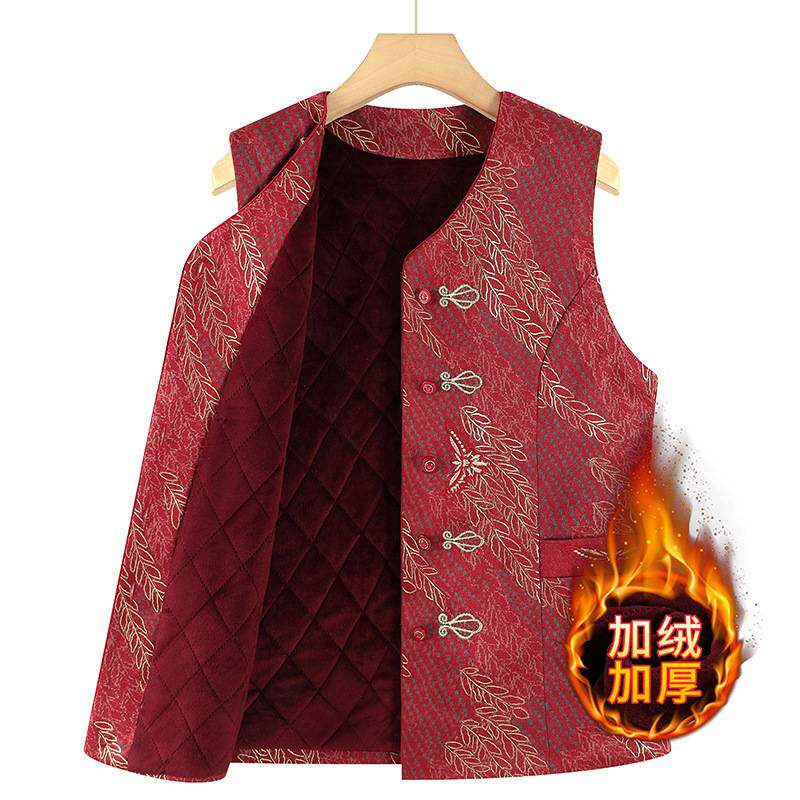 官方正品中老年人秋装女奶奶马甲外套老人坎肩老太太衣服洋气妈妈