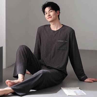 官方正品纯棉睡衣男士春秋季秋款长袖2025新款秋冬薄款老钱大码家