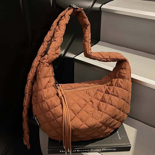 官方正品菱格绣线休闲女包2025新款时尚大容量托特包休闲百搭单肩