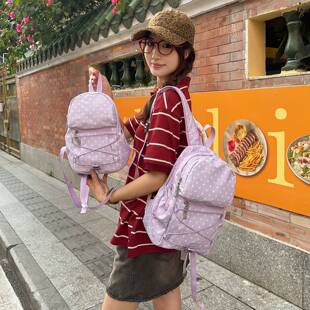 官方正品法式星空系柔雾满天星星双肩包学生党日常通勤上课百搭多