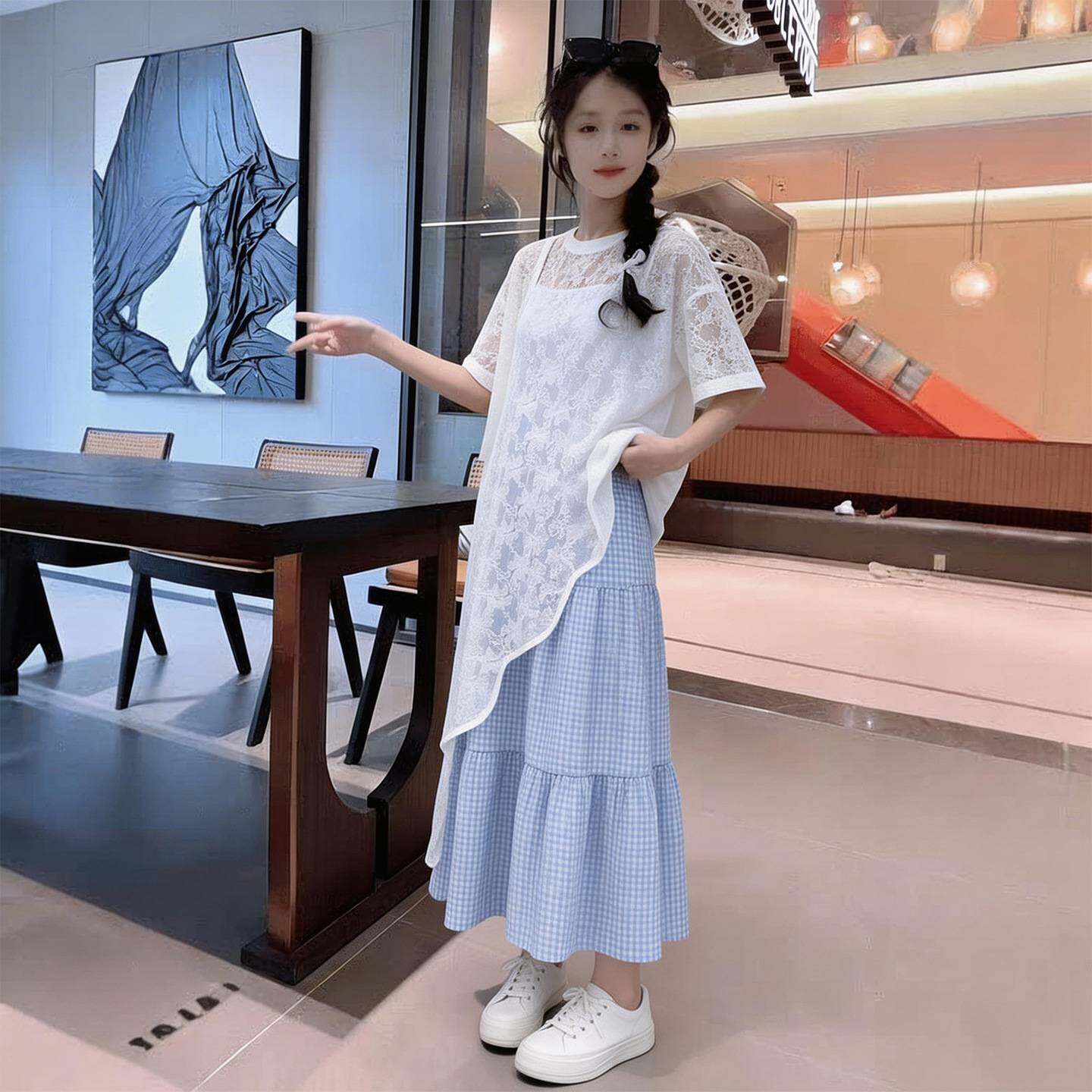 官方正品女童连衣裙夏季2026新款儿童裙子套装夏装中大童吊带裙两