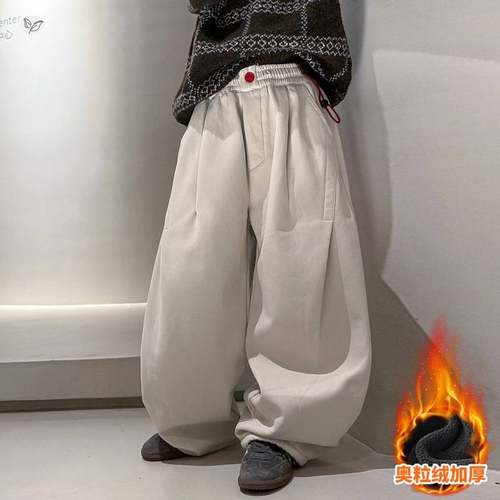 官方正品男童2025年冬季新款贴标弯刀裤男孩冬季户外加绒加厚保暖