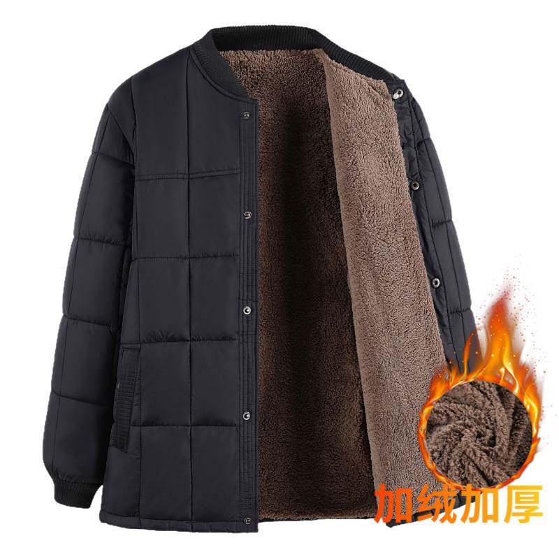 官方正品中老年人宽松休闲棉服爸爸装保暖内胆冬款小棉袄爷爷加绒