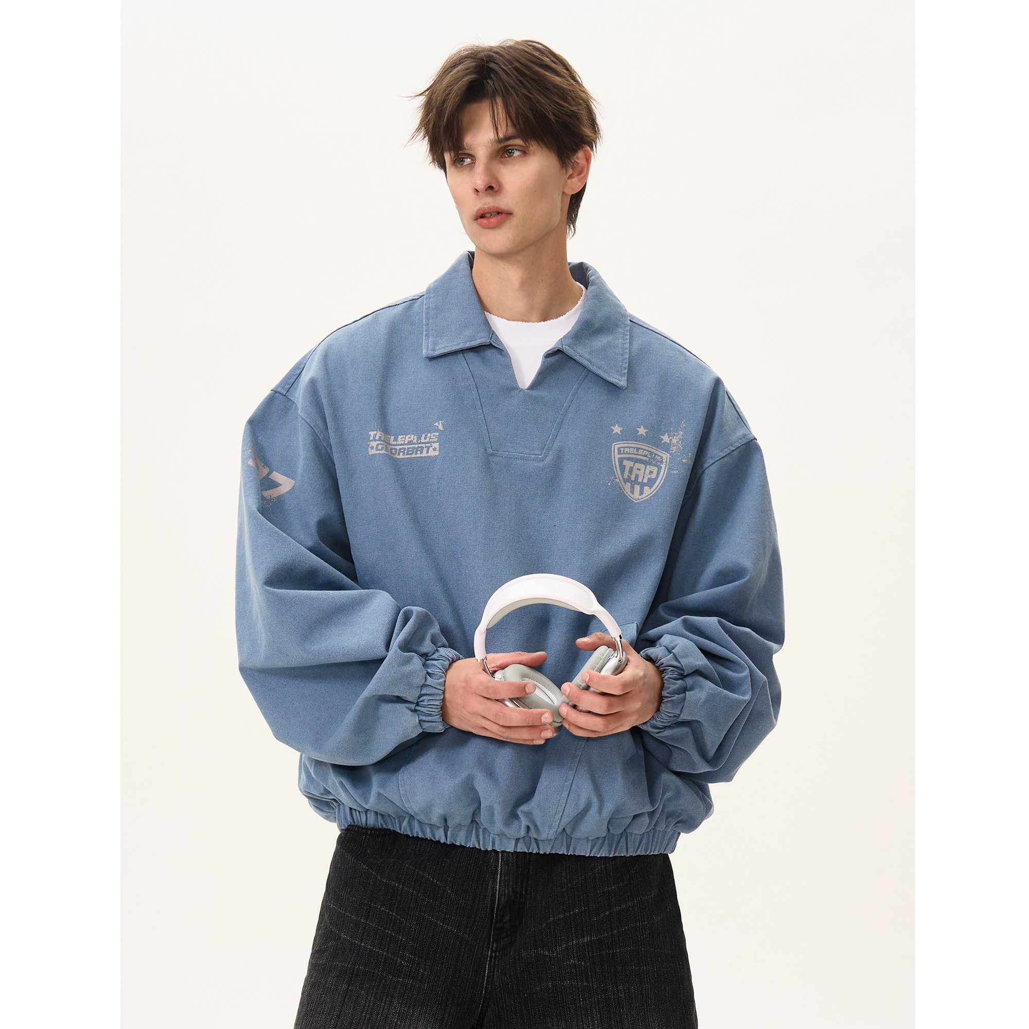 thumbnail for MaxDstr Spring 2025 American Vintage Distressed Washed Workwear Bath Canvas Pullover Jacket Men