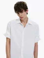 Maxdstr Old Money Style High-End Linen Blend Roll-Sleeve Summer Short-Sleeve Shirt T-Shirt Breathable Jacket for Men and Women