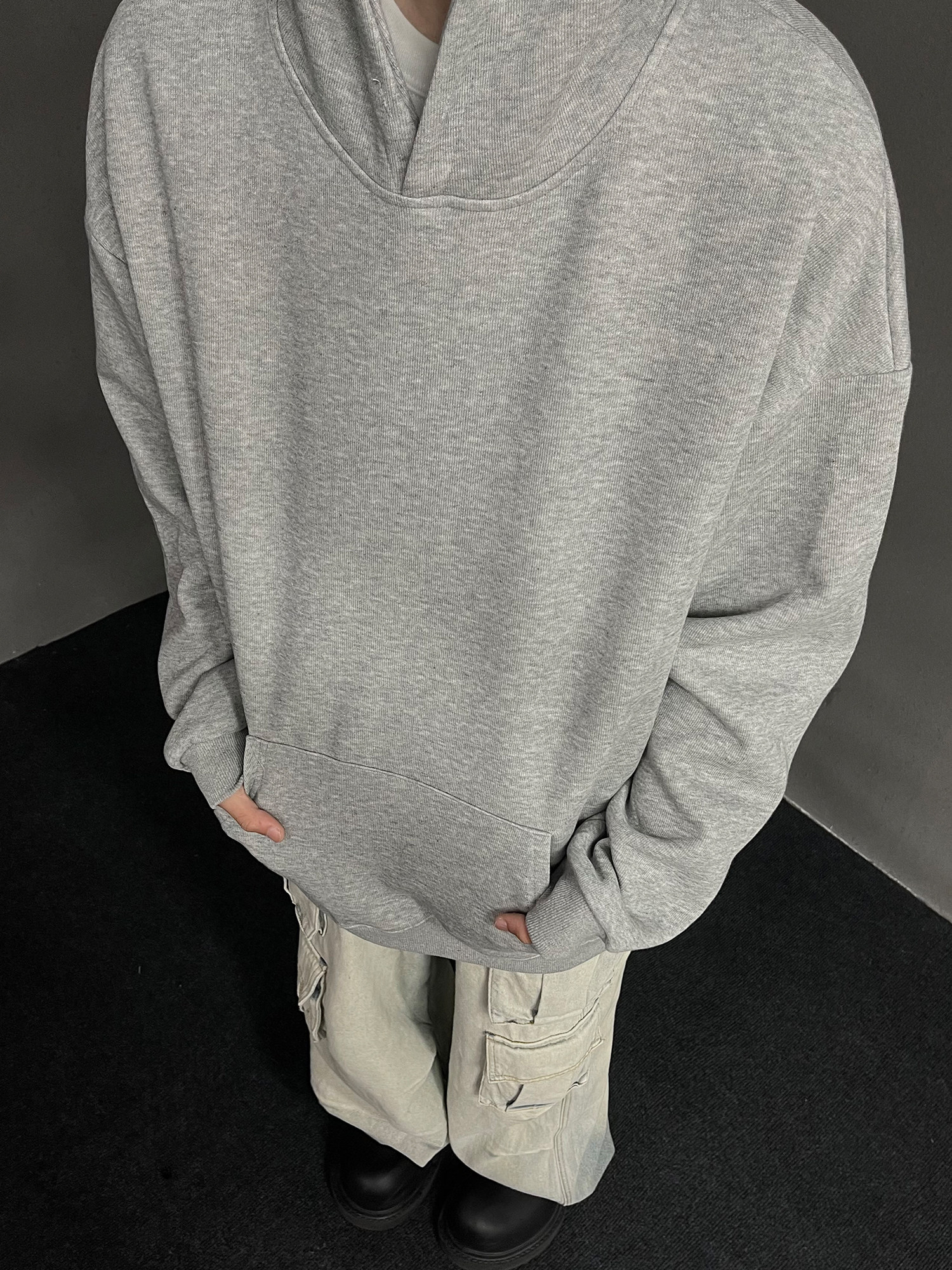 MAXDSTR 아메리칸 레트로 솔리드 컬러 헤비급 후드 티셔츠 남성 루즈 트렌디 브랜드 커플 기본 까마귀 자켓 인