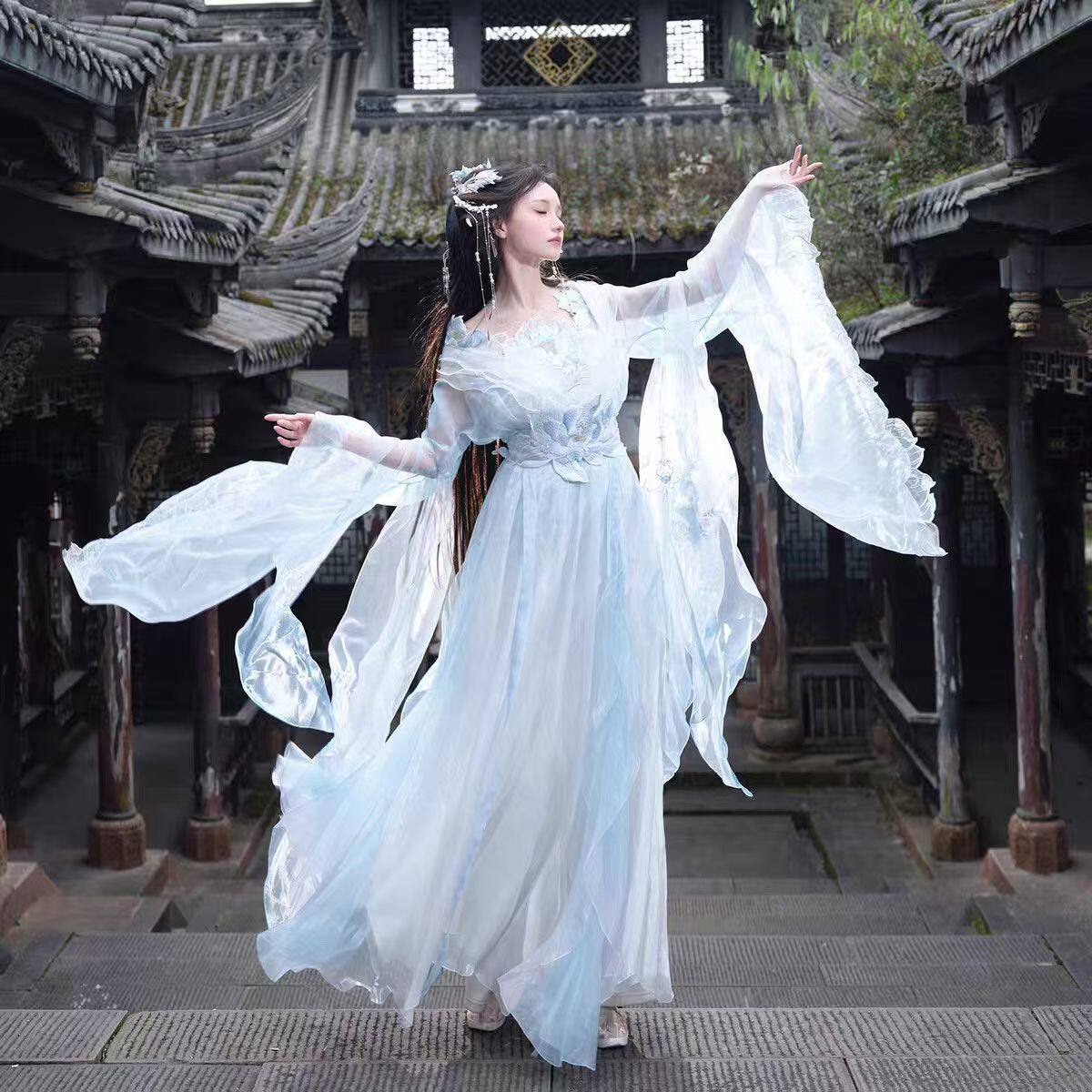 仙女风南北朝重工刺绣汉服套装