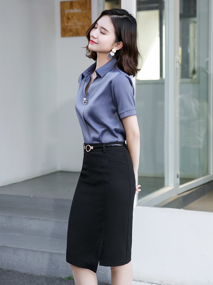 高端职业装套装女夏季两件套裙2019新款时尚气质女神范工作服正装在类目 女装/女士精品, 套装/学生校服/工作制服, 职业女裙套装中 - 来自Buy2taobao.com提供专业的淘宝代购服务