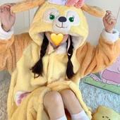 BIBIG 卡通连帽厨师狗睡袍 杂货铺可爱黄油饼饼睡衣少女心秋冬季