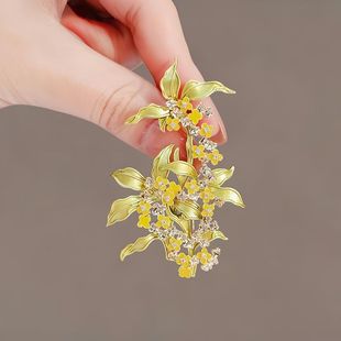 国风新款优雅桂花胸针女高级感气质复古胸花西服旗袍汉服配饰别针