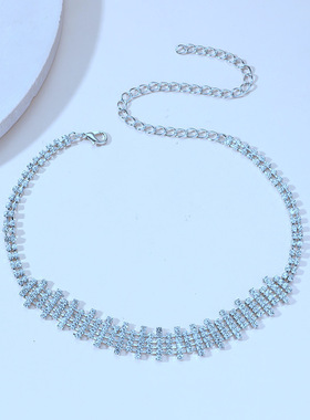 欧美风满钻锁骨链5104