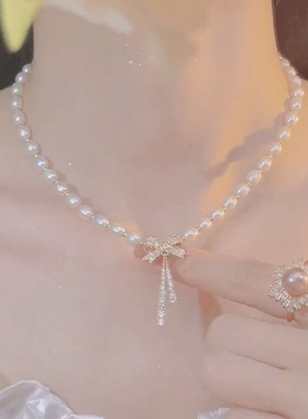蝴蝶结珍珠项链女款41