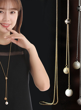 简约长款女项链秋冬百搭毛衣链