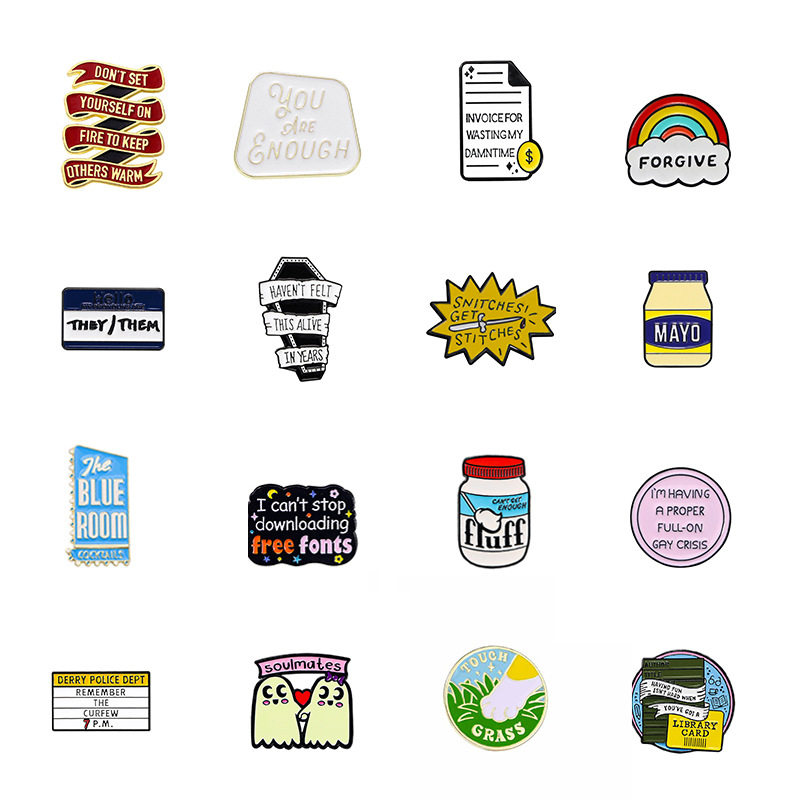 卡通徽章系列合金滴油英文字母个性百搭衣服装饰衣领扣金属胸针,饰品/流行首饰/时尚饰品新,胸针,淘宝优惠券,粉丝福利购,淘宝优惠卷