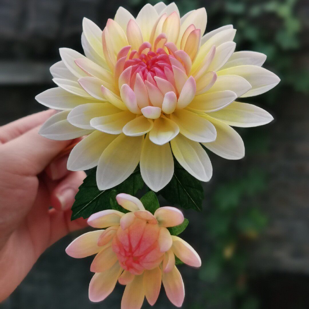 【珠珠通草花】扬州非遗通草花大丽花发簪菊花发钗汉服配饰头饰