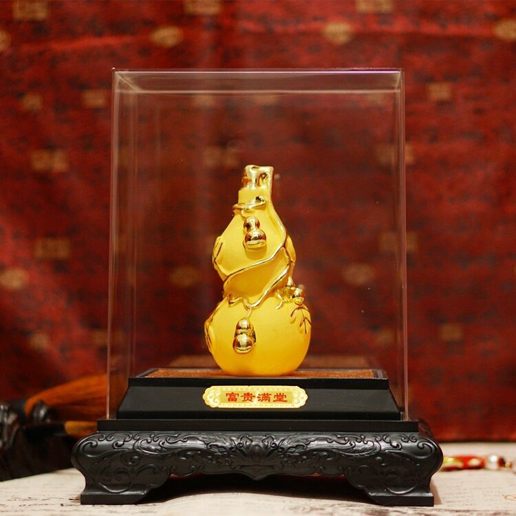 绒沙金摆件 葫芦摆件 招财风水开业礼品财神爷4s店礼品家居工艺品