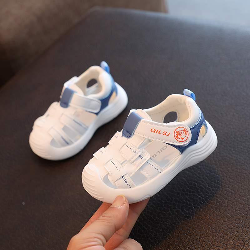 女宝宝凉鞋夏季包头0一1-3岁男童机能鞋软底婴儿鞋宝宝学步鞋防滑