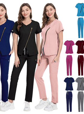 工厂短袖手术服套装女医生护士服SPA美容院工作衣牙科刷手服