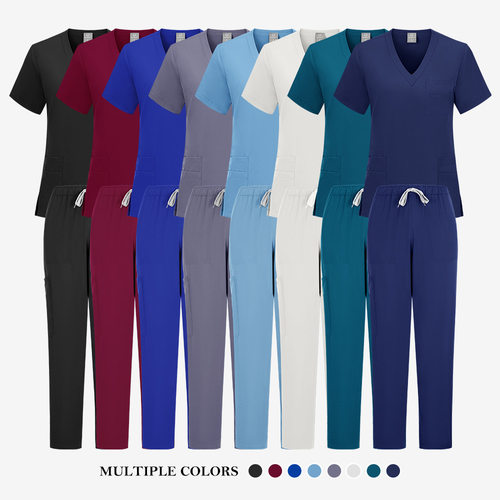 直筒医护磨砂工作服套装