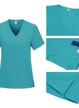 亚马逊新品洗手衣套装spa美容院手术服男女同款分体速干工作套装