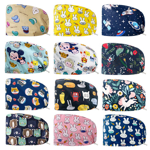 棉质印花手术帽男女防尘包头