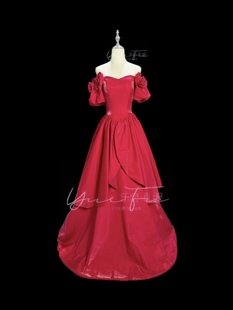 我心花怒放｜乐府礼服25年红色缎面裙声乐独唱比赛艺考美声礼服