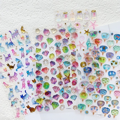日系卡通可爱滴胶立体水晶贴纸