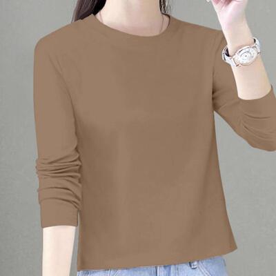 长袖通勤常规纯色纯棉女