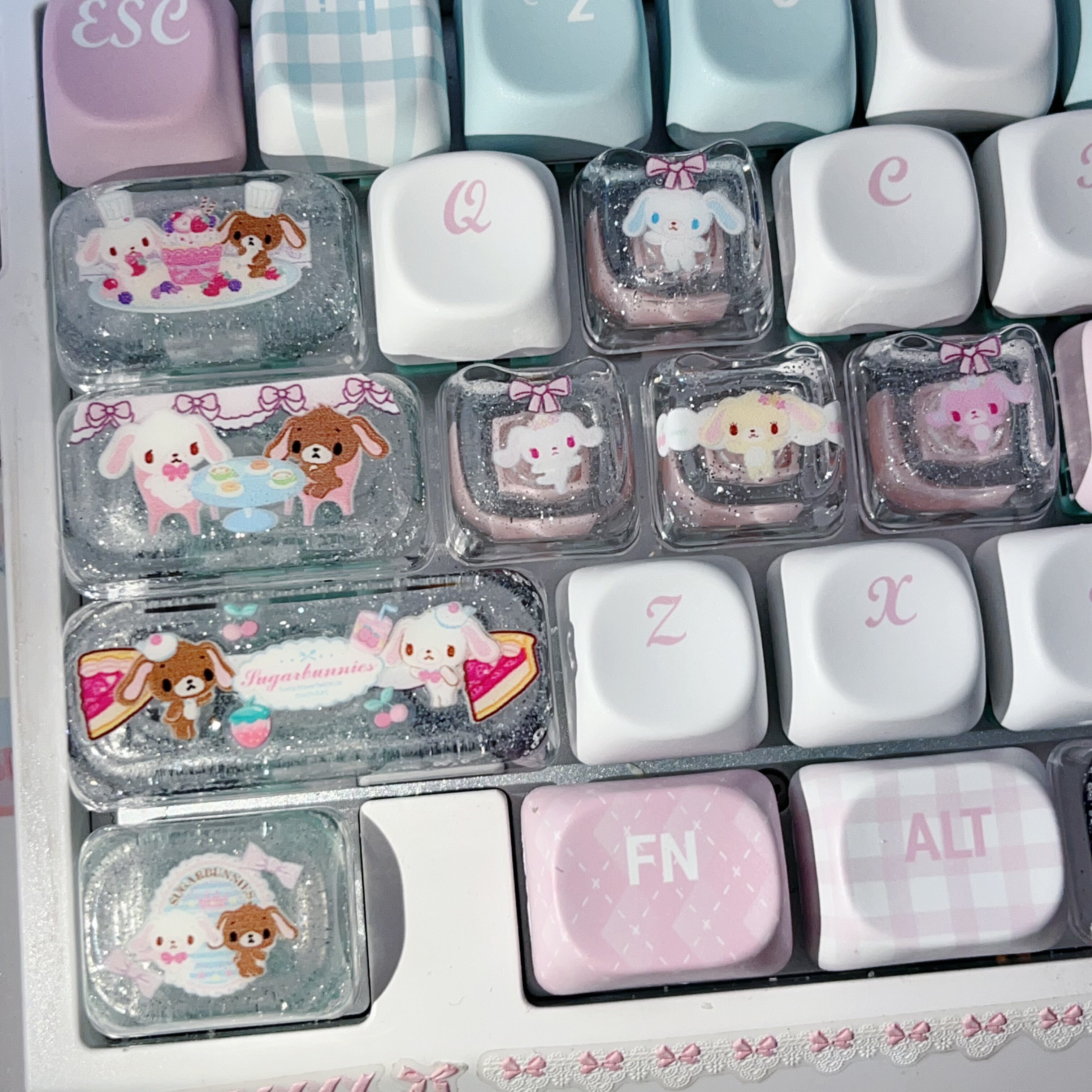 甜点兔键帽手作个性键帽可爱手作键帽xda原创手作键帽zuoya键帽