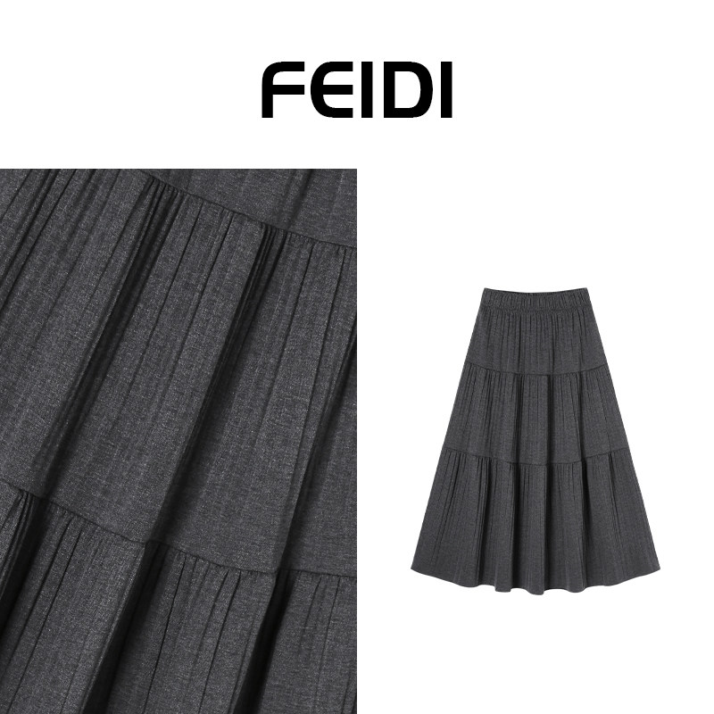 FEIDI斐迪 法式褶皱气质百搭半身裙 FD0791975